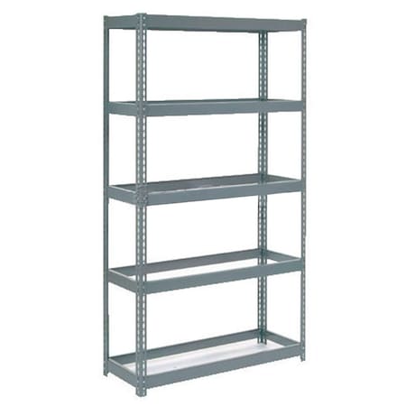 Global Industrial 5 Shelf, Extra Heavy Duty Boltless Shelving, Starter, 48inW x 12inD x 96inH, No Deck 601875H